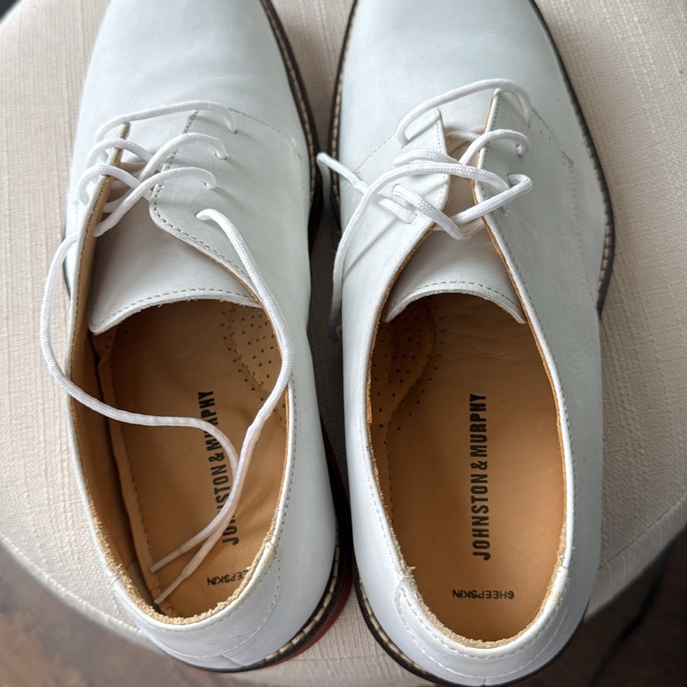Johnston & Murphy Men's White and Brown Oxford Shoes 0170 - Picture 6 of 7